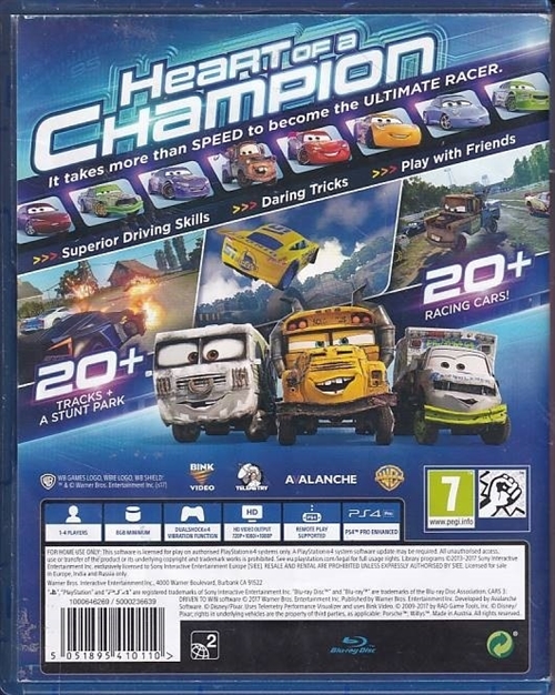 Disney Pixar Cars 3 Driven to Win - PS4 (A Grade) (Genbrug)